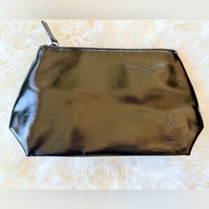 YSL Beaute SO SOFT Shiny Black Pleather Pouch ‘YSL’ Branding on Bottom Right
NEW